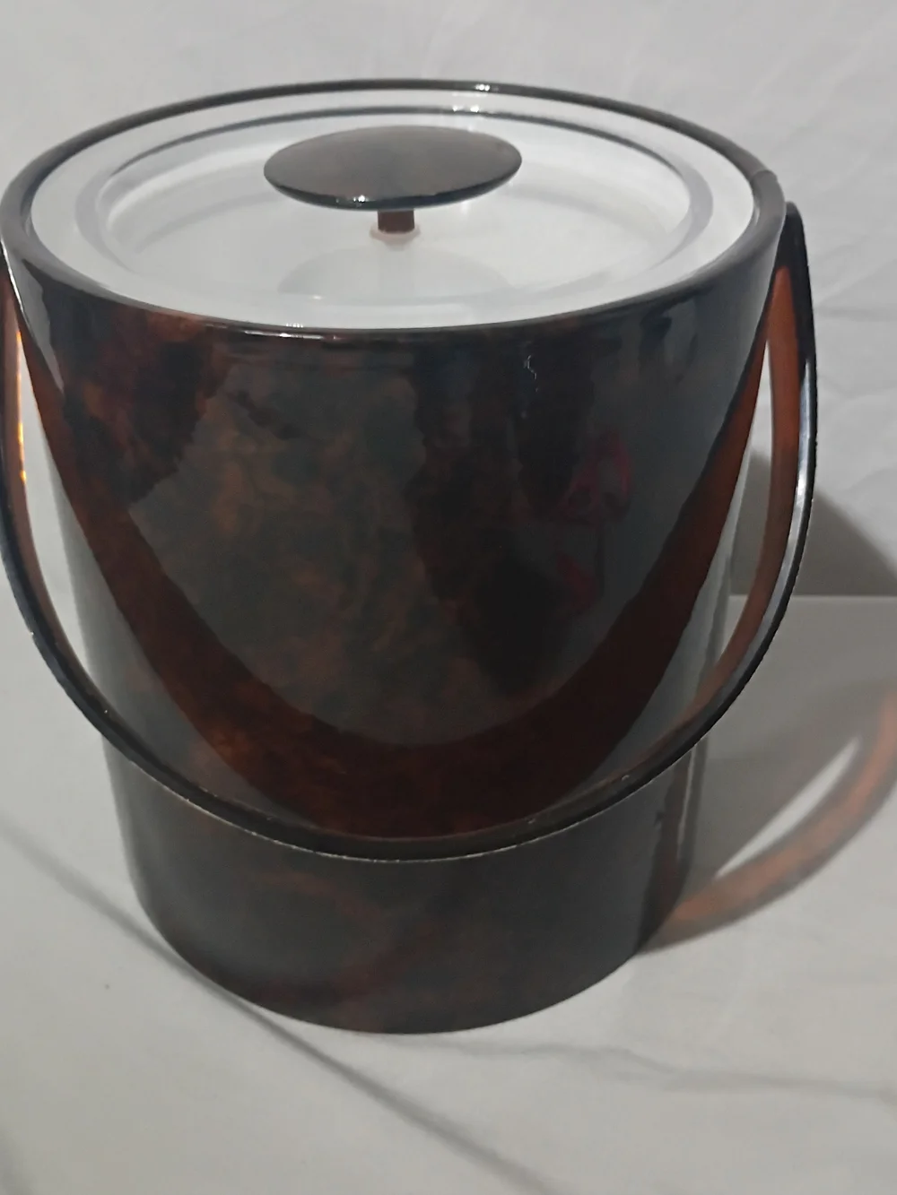 Ice Bucket with Tortoiseshell Finish - Brown MCM
